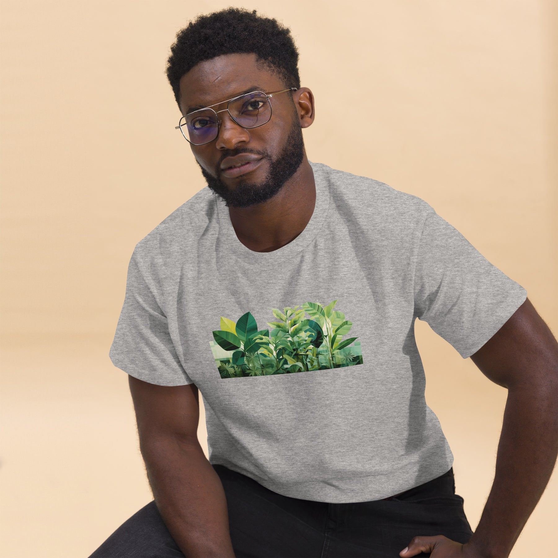 Botanical Geometric Mixed Greens | Men's classic T-shirt