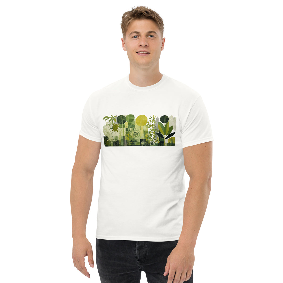Botanical Geometric Light Green | Men's Classic T-shirt