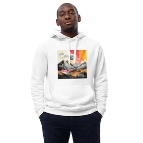Moon and Mountains Landscape Collage | Premium Eco Hoodie