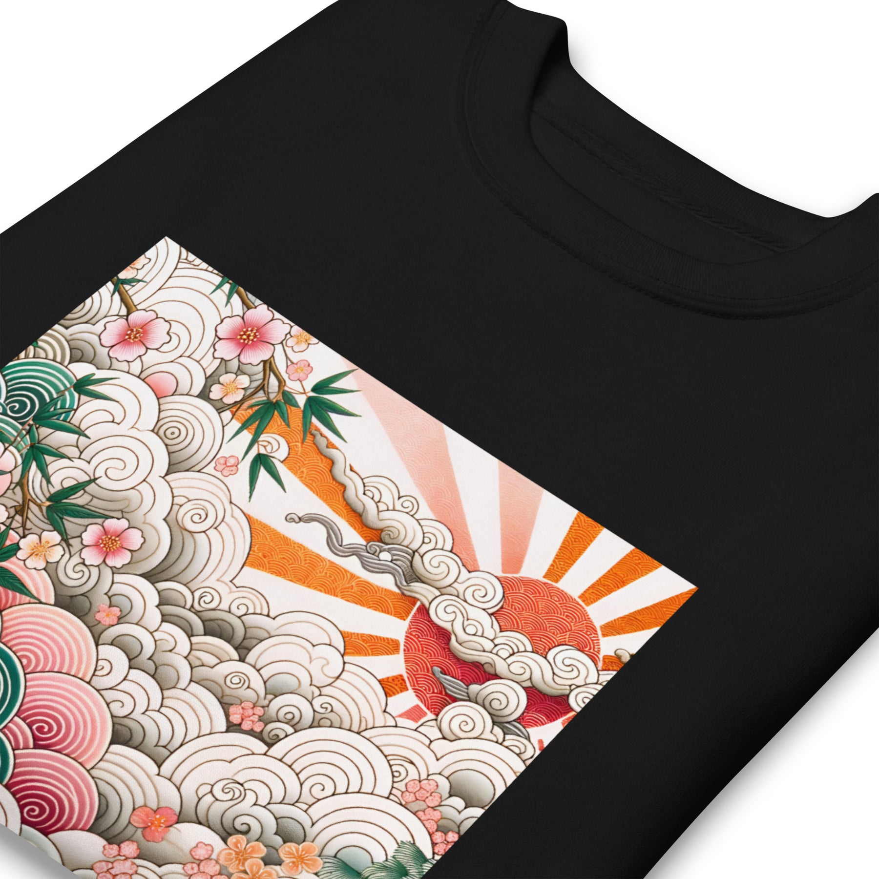 Japanese Sun and Clouds Illustration | Unisex Premium Sweatshirt