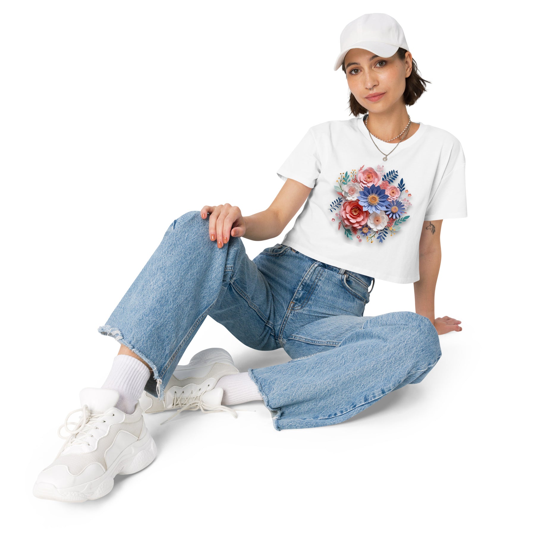 Flower Papercut Lilac | Women’s Crop Top
