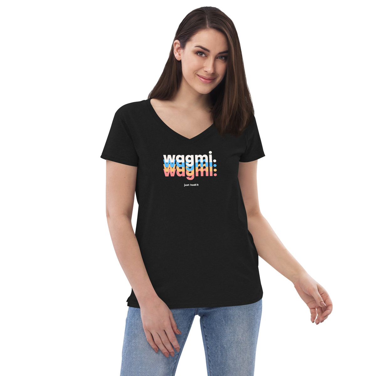 WAGMI Just Hodl it | Women’s Recycled V-neck T-shirt