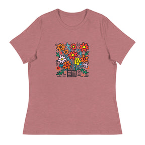 Pop Art Flower Drawing | Women's Relaxed T-Shirt