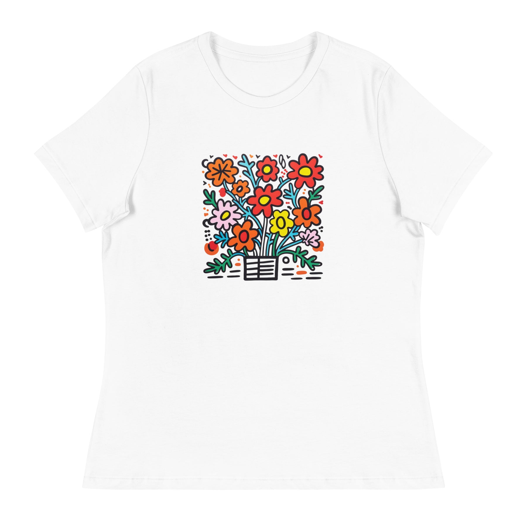 Pop Art Flower Drawing | Women's Relaxed T-Shirt